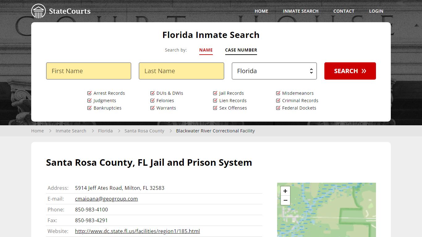 Blackwater River Correctional Facility Inmate Records Search, Florida ...